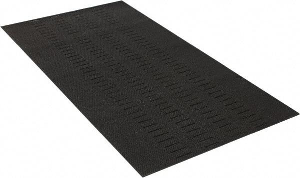 Wearwell - 6' Long x 3' Wide, Dry/Wet Environment, Anti-Fatigue Matting - Black, Vinyl with Vinyl Base, Beveled on 4 Sides - Apex Tool & Supply