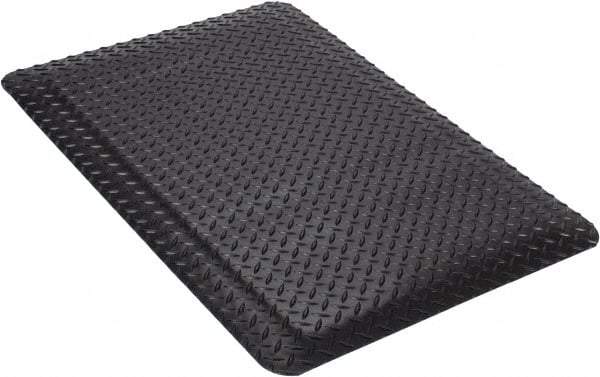 Wearwell - 3' Long x 2' Wide, Dry Environment, Anti-Fatigue Matting - Black, Vinyl with Nitrile Blend Base, Beveled on 4 Sides - Apex Tool & Supply