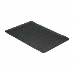 Wearwell - 3' Long x 2' Wide, Dry Environment, Anti-Fatigue Matting - Black, Natural Rubber with Nitrile Blend Base, Beveled on 4 Sides - Apex Tool & Supply