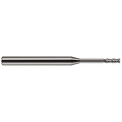 Harvey Tool - .045" Diam, 0.135" Length of Cut, 1/8" Shank Diam, 1-1/2" OAL, 4 Flute Solid Carbide Square End Mill - Apex Tool & Supply