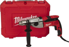 Milwaukee Tool - 120 Volt 1/2" Keyed Chuck Electric Hammer Drill - 0 to 24,000 & 0 to 56,000 BPM, 0 to 1,500 & 0 to 3,500 RPM - Apex Tool & Supply