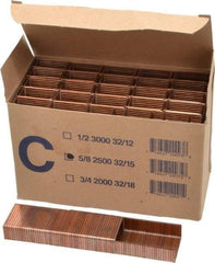 Made in USA - 1-1/4" Wide Carton Staples - 5/8" Leg Length - Apex Tool & Supply