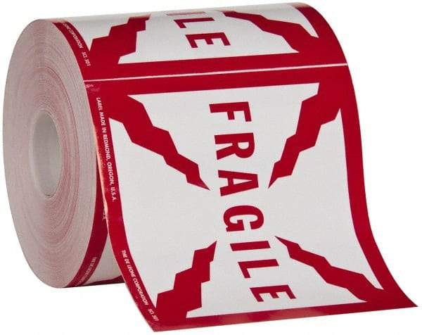 Made in USA - Fragile Shipping Label - 4" High x 4" Wide - Apex Tool & Supply