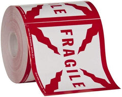 Made in USA - Fragile Shipping Label - 4" High x 4" Wide - Apex Tool & Supply
