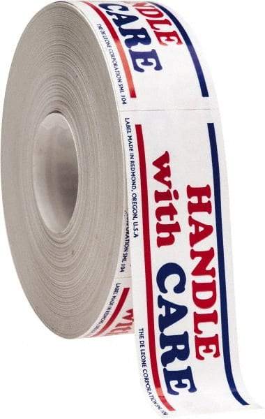 Made in USA - Handle With Care Shipping Label - 3" High x 1" Wide - Apex Tool & Supply