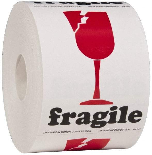 Made in USA - Fragile Shipping Label - 3" High x 4" Wide - Apex Tool & Supply