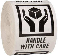 Made in USA - Handle With Care Shipping Label - 3" High x 4" Wide - Apex Tool & Supply