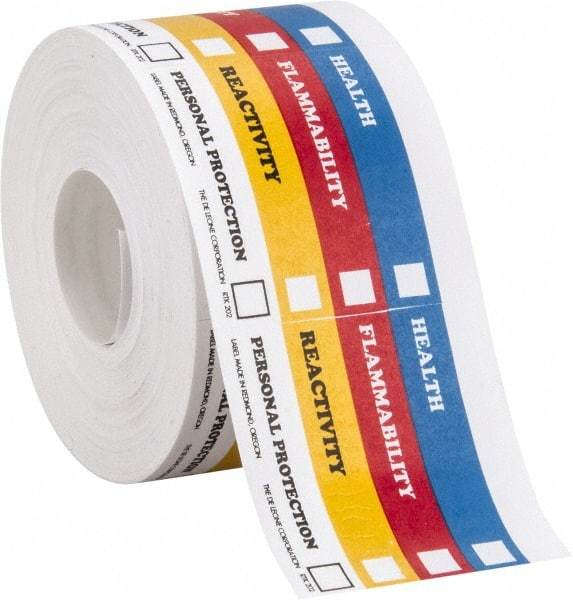 Made in USA - Health, Flammability, Reactivity, Personal Protection Shipping Label - 2" High x 2" Wide - Apex Tool & Supply