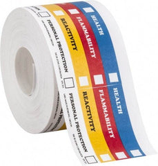 Made in USA - Health, Flammability, Reactivity, Personal Protection Shipping Label - 2" High x 2" Wide - Apex Tool & Supply