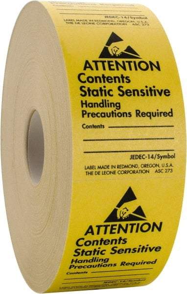 Made in USA - Attention Contents Static Sensitive Shipping Label - 1-3/4" High x 2-1/2" Wide - Apex Tool & Supply