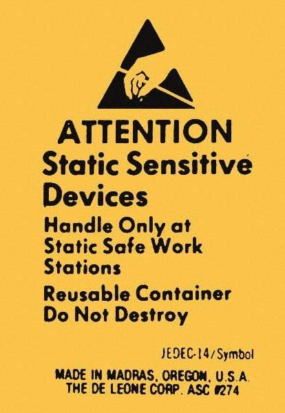 Made in USA - Attention Static Sensitive Devices Shipping Label - 1-3/4" High x 2-1/2" Wide - Apex Tool & Supply