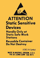 Made in USA - Attention Static Sensitive Devices Shipping Label - 1-3/4" High x 2-1/2" Wide - Apex Tool & Supply