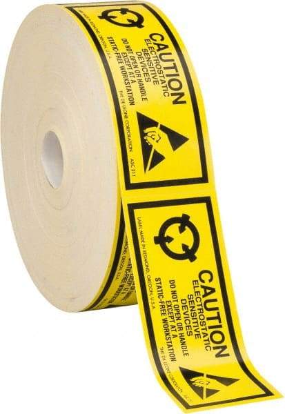 Made in USA - Caution Electrostatic Sensitive Devices Shipping Label - 5" High x 2" Wide - Apex Tool & Supply