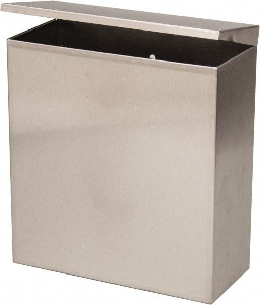 Made in USA - Stainless Steel Sanitary Napkin Disposal Unit - Surface Mount, 10" High x 9" Wide x 4" Deep, White - Apex Tool & Supply