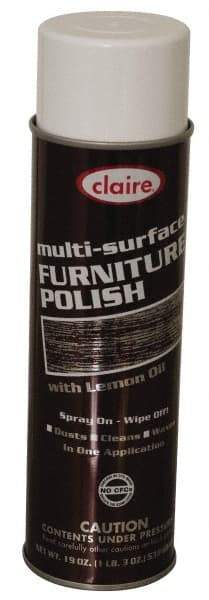 Made in USA - 20 Fluid Ounce Furniture Polish - Lemon Scent, Aerosol - Apex Tool & Supply