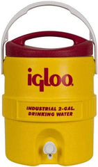 Igloo - 2 Gal Beverage Cooler - Plastic, Yellow/Red - Apex Tool & Supply