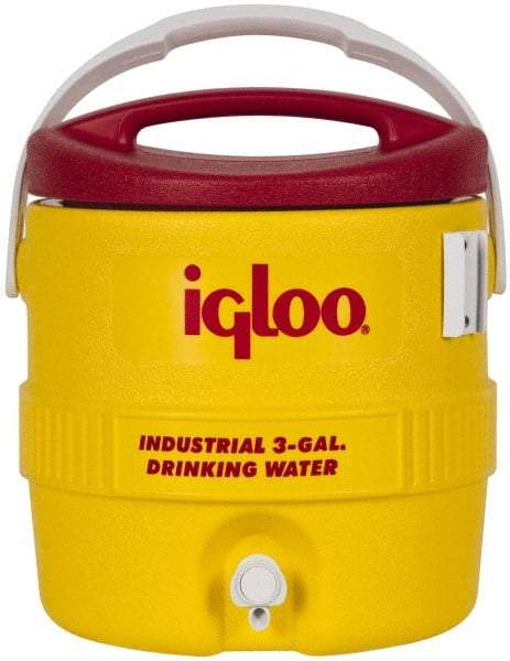 Igloo - 3 Gal Beverage Cooler - Plastic, Yellow/Red - Apex Tool & Supply