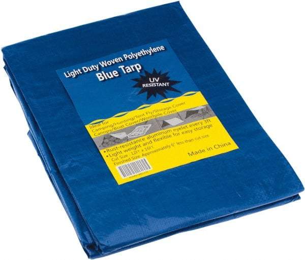 Value Collection - 16' Long x 12' Wide Polyethylene Tarp & Dust Cover - Blue, Grommet - Apex Tool & Supply