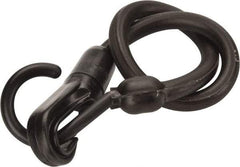 The Perfect Bungee - Stretch-n-Flex Web Tie Down with Molded in Hook & Safety Clasp - 18" OAL, Black - Apex Tool & Supply
