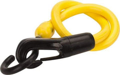 The Perfect Bungee - Stretch-n-Flex Web Tie Down with Molded in Hook & Safety Clasp - 18" OAL, Yellow - Apex Tool & Supply