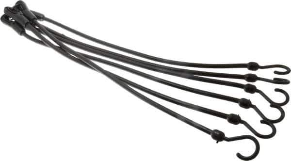 The Perfect Bungee - Stretch-n-Flex Web Tie Down with Molded in Hook & Safety Clasp - 24" OAL, Black - Apex Tool & Supply