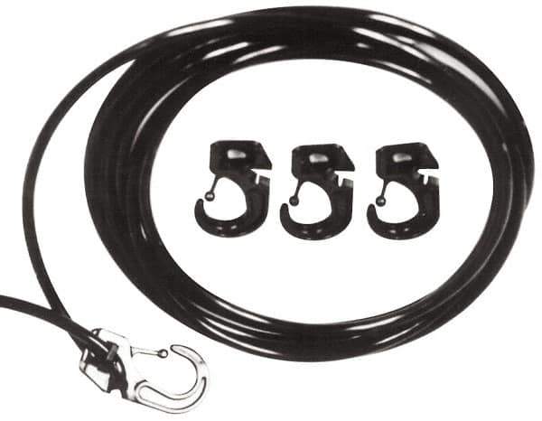 Polyflex - 10' Long x 1/4" Diam, Blue Tie Down Rope Kit - With 4 Hooks - Apex Tool & Supply