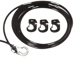 Polyflex - 10' Long x 1/4" Diam, Blue Tie Down Rope Kit - With 4 Hooks - Apex Tool & Supply