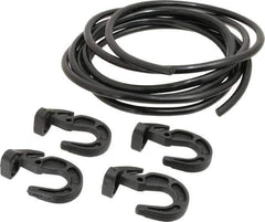 Polyflex - 10' Long x 5/16" Diam, Black Tie Down Rope Kit - With 4 Hooks - Apex Tool & Supply