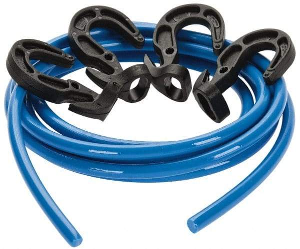 Polyflex - 10' Long x 5/16" Diam, Blue Tie Down Rope Kit - With 4 Hooks - Apex Tool & Supply