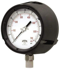 Winters - 4-1/2" Dial, 1/2 Thread, 0-2,000 Scale Range, Pressure Gauge - Lower Connection Mount, Accurate to 0.5% of Scale - Apex Tool & Supply