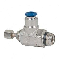 Value Collection - 145 Max psi, Meter Out Screw Adjusted Flow Control Valve - Buna N O Ring, 1/4" Tube Outside Diam - Apex Tool & Supply