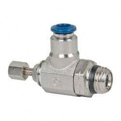 Value Collection - 145 Max psi, Meter Out Screw Adjusted Flow Control Valve - Buna N O Ring, 1/4" Tube Outside Diam - Apex Tool & Supply