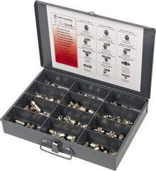 Value Collection - 60 Piece, Push to Connect Fitting Kit - Mixed Universal Threads, 8mm Tube - Apex Tool & Supply