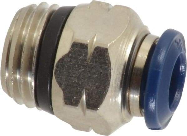 Value Collection - 1/4" Outside Diam, 1/4 Universal, Nickel Plated Brass Push-to-Connect Tube Male Connector - 250 Max psi, Tube to Universal Thread Connection, Buna O-Ring - Apex Tool & Supply
