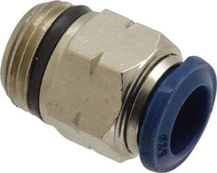 Value Collection - 3/8" Outside Diam, 3/8 Universal, Nickel Plated Brass Push-to-Connect Tube Male Connector - 250 Max psi, Tube to Universal Thread Connection, Buna O-Ring - Apex Tool & Supply