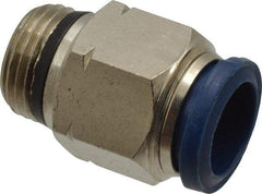 Value Collection - 1/2" Outside Diam, 3/8 Universal, Nickel Plated Brass Push-to-Connect Tube Male Connector - 250 Max psi, Tube to Universal Thread Connection, Buna O-Ring - Apex Tool & Supply