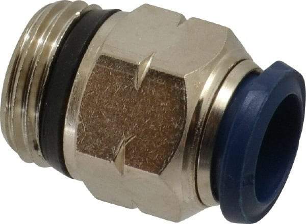 Value Collection - 1/2" Outside Diam, 1/2 Universal, Nickel Plated Brass Push-to-Connect Tube Male Connector - 250 Max psi, Tube to Universal Thread Connection, Buna O-Ring - Apex Tool & Supply