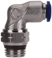 Value Collection - 5/32" Outside Diam, 1/8 Universal, Nickel Plated Brass Push-to-Connect Tube Male Swivel Elbow - 250 Max psi, Tube to Universal Thread Connection, Buna O-Ring - Apex Tool & Supply