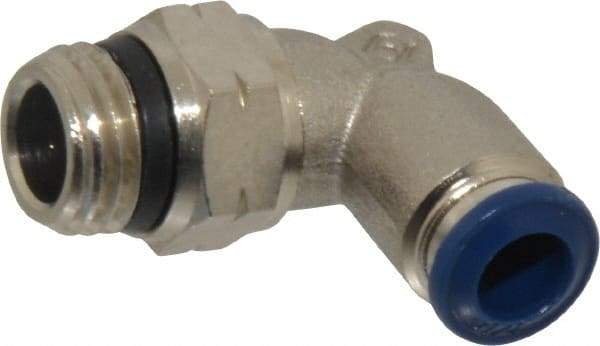 Value Collection - 1/4" Outside Diam, 1/4 Universal, Nickel Plated Brass Push-to-Connect Tube Male Swivel Elbow - 250 Max psi, Tube to Universal Thread Connection, Buna O-Ring - Apex Tool & Supply