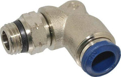 Value Collection - 3/8" Outside Diam, 1/4 Universal, Nickel Plated Brass Push-to-Connect Tube Male Swivel Elbow - 250 Max psi, Tube to Universal Thread Connection, Buna O-Ring - Apex Tool & Supply