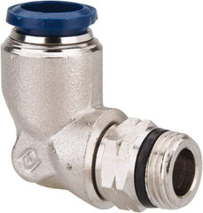 Value Collection - 1/2" Outside Diam, 3/8 Universal, Nickel Plated Brass Push-to-Connect Tube Male Swivel Elbow - 250 Max psi, Tube to Universal Thread Connection, Buna O-Ring - Apex Tool & Supply