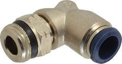 Value Collection - 1/2" Outside Diam, 1/2 Universal, Nickel Plated Brass Push-to-Connect Tube Male Swivel Elbow - 250 Max psi, Tube to Universal Thread Connection, Buna O-Ring - Apex Tool & Supply