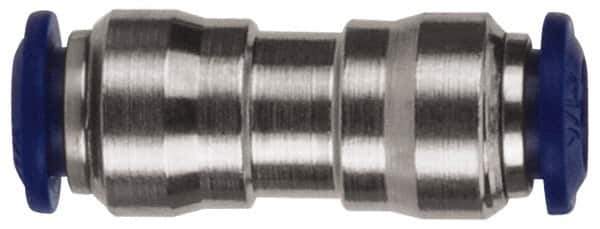 Value Collection - 3/8 x 1/2" Outside Diam, Nickel Plated Brass Push-to-Connect Tube Union - 250 Max psi, Tube to Tube Connection, Buna O-Ring - Apex Tool & Supply