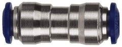 Value Collection - 3/8 x 1/2" Outside Diam, Nickel Plated Brass Push-to-Connect Tube Union - 250 Max psi, Tube to Tube Connection, Buna O-Ring - Apex Tool & Supply