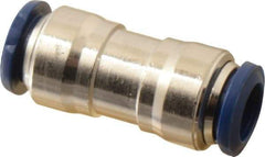 Value Collection - 3/8" Outside Diam, Nickel Plated Brass Push-to-Connect Tube Union - 250 Max psi, Tube to Tube Connection, Buna O-Ring - Apex Tool & Supply