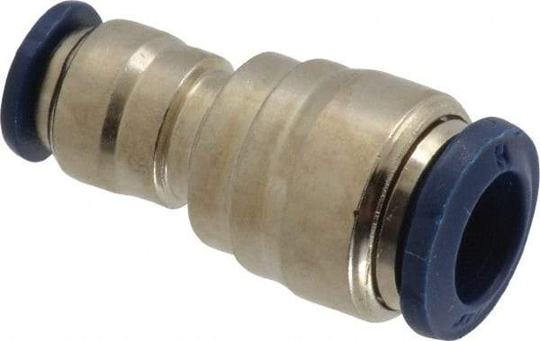 Value Collection - 3/8 x 1/4" Outside Diam, Nickel Plated Brass Push-to-Connect Tube Union - 250 Max psi, Tube to Tube Connection, Buna O-Ring - Apex Tool & Supply