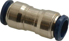 Value Collection - 1/2" Outside Diam, Nickel Plated Brass Push-to-Connect Tube Union - 250 Max psi, Tube to Tube Connection, Buna O-Ring - Apex Tool & Supply