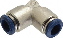 Value Collection - 3/8" Outside Diam, Nickel Plated Brass Push-to-Connect Tube Union Elbow - 250 Max psi, Tube to Tube Connection, Buna O-Ring - Apex Tool & Supply