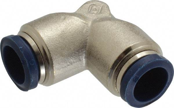 Value Collection - 1/2" Outside Diam, Nickel Plated Brass Push-to-Connect Tube Union Elbow - 250 Max psi, Tube to Tube Connection, Buna O-Ring - Apex Tool & Supply