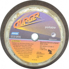 Norton - 6" Diam, 2" Overall Thickness, 16 Grit, Type 11 Tool & Cutter Grinding Wheel - Very Coarse Grade, Zirconia Alumina, Q Hardness, 6,000 RPM - Apex Tool & Supply